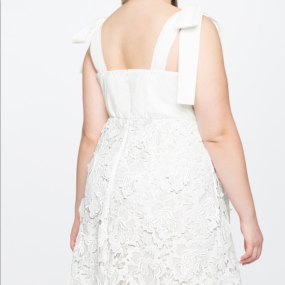 ELOQUII 3D  LACE FIT AND FLARE DRESS - Picture 3 of 10